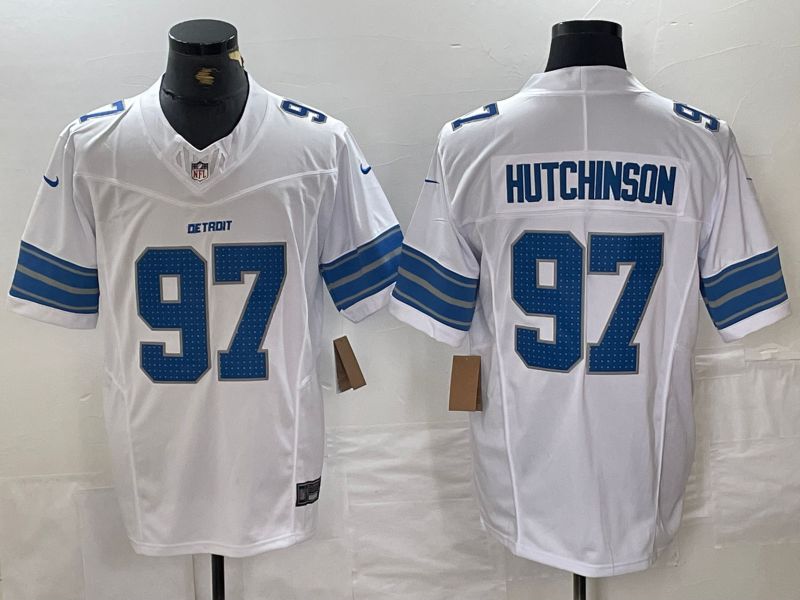 Men Detroit Lions #97 Hutchinson White Three generations 2024 Nike Vapor F.U.S.E. Limited NFL Jersey->->NFL Jersey